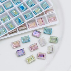 DZ 3006 8*6mm rectangle shape effect color crystal fancy stone for nail art